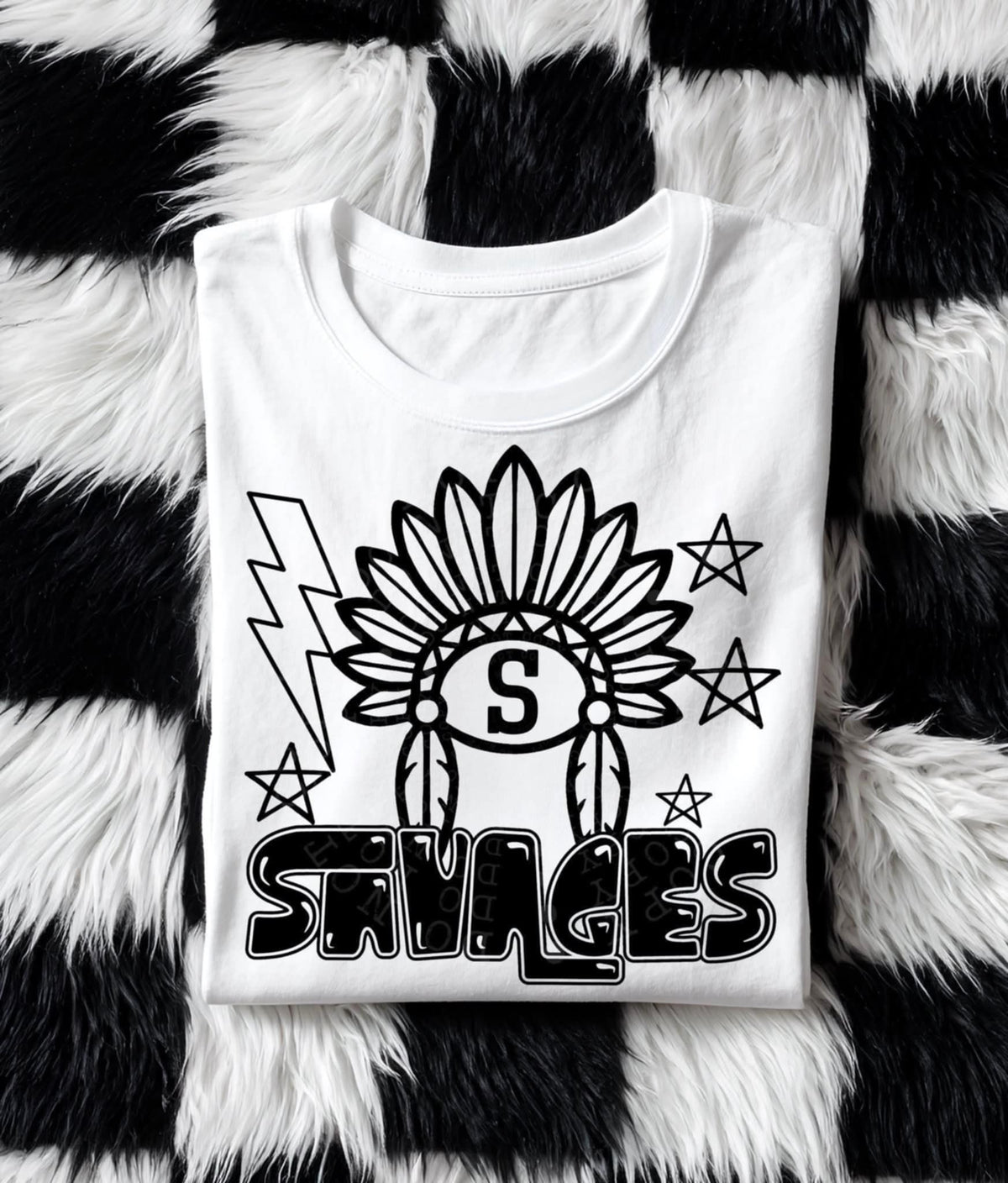 Savages Mascot BLACK (C’s) DTF transfer