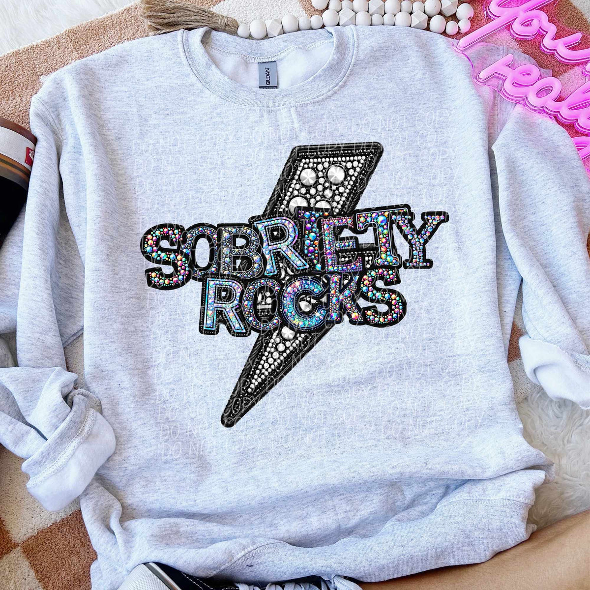 Sobriety Rocks (faux bedazzle) 30702 DTF transfers