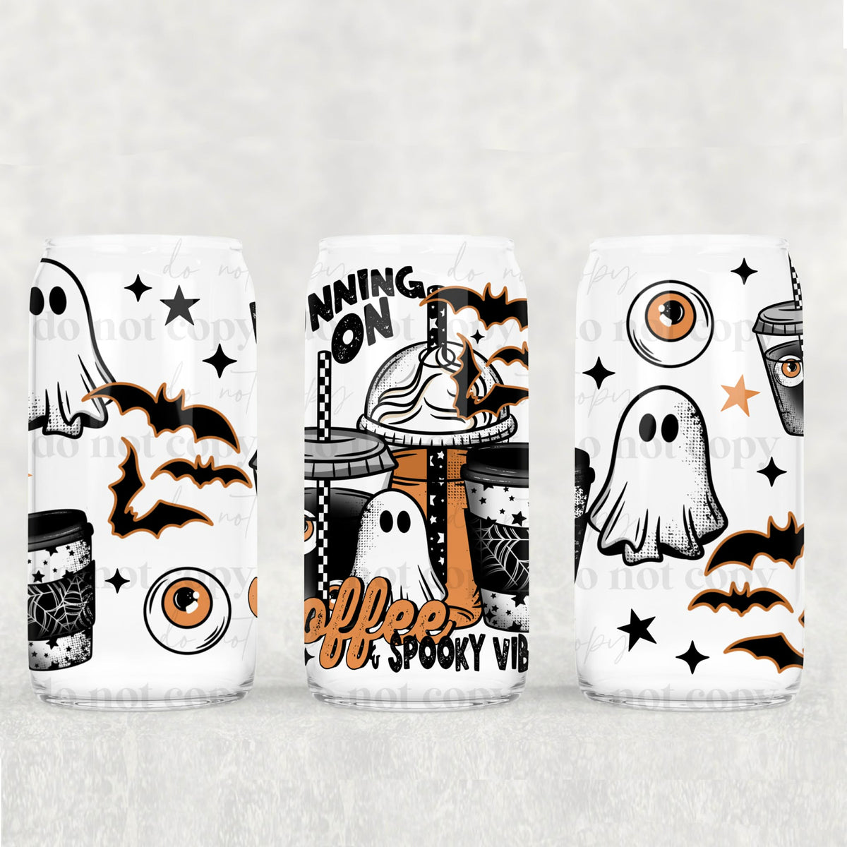 Running on coffee and spooky vibes (CSC) UV DTF WRAP