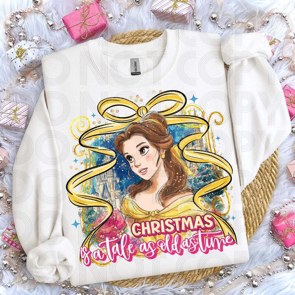 Christmas is a tale as old as time bow (SSD/renewed) DTF transfer