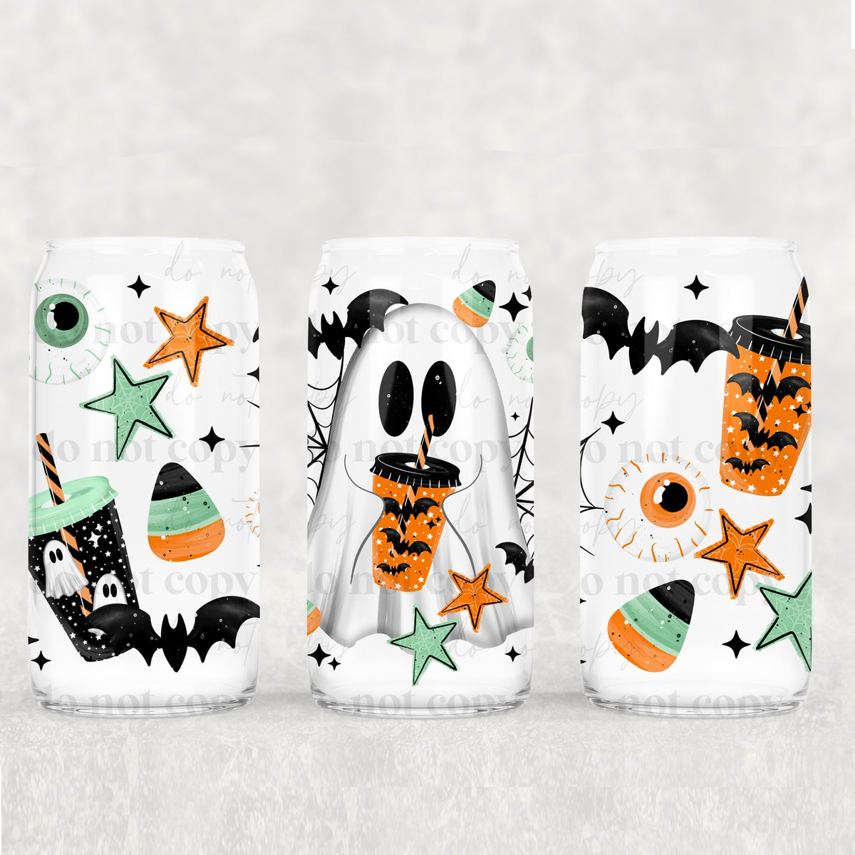 Teal and orange ghost (exclusive) UV DTF WRAP