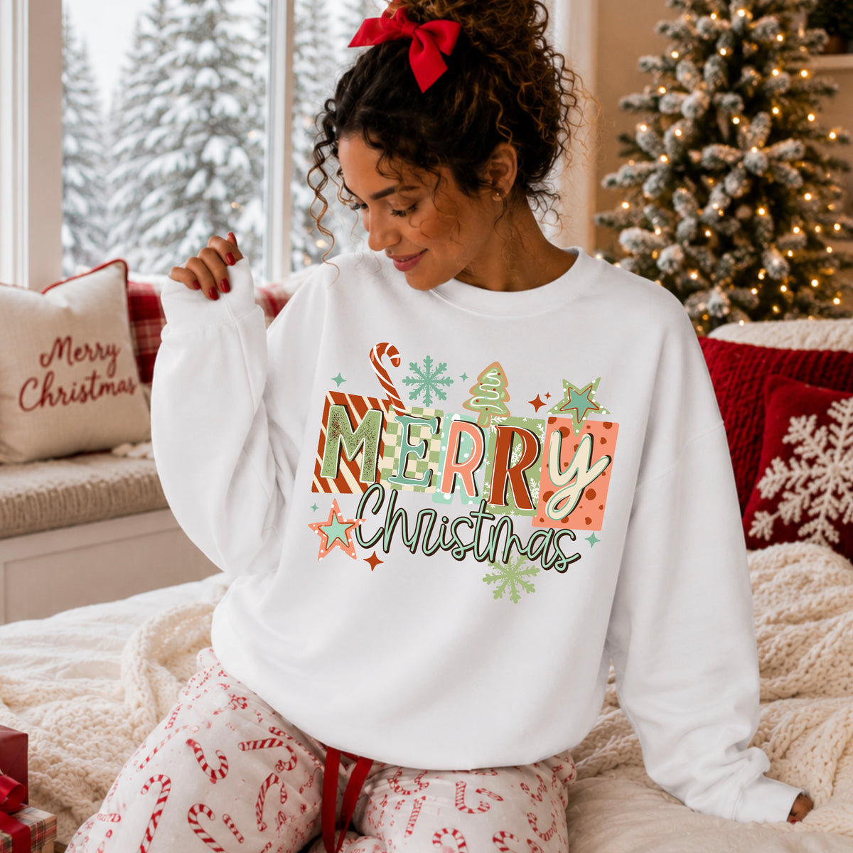 Merry Christmas block letters (csc) DTF Transfer