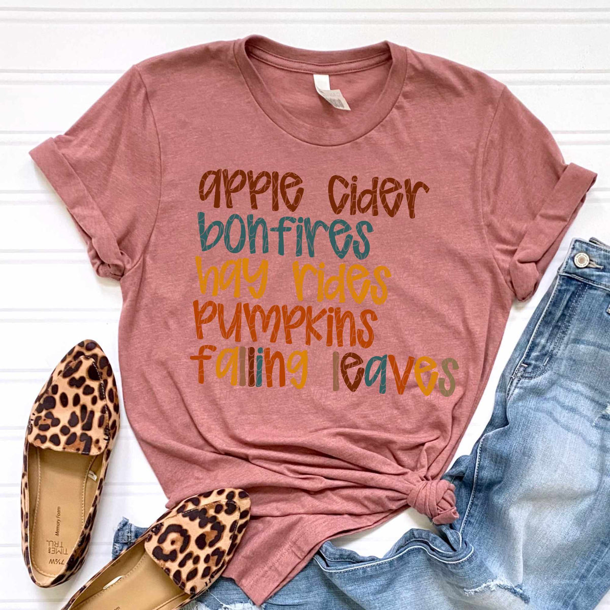 Apple cider bonfires fall words (CITY) 62336 DTF transfer