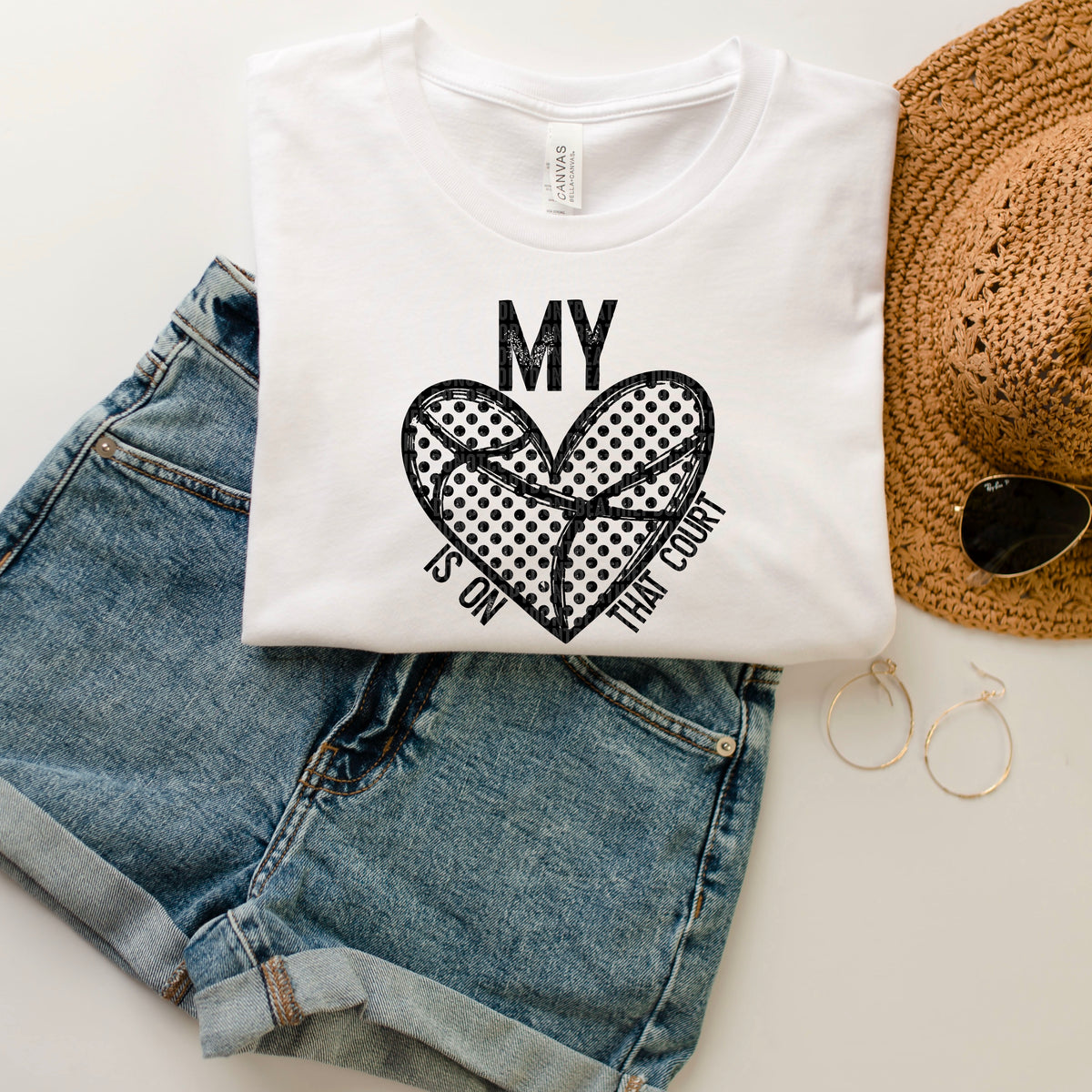 My heart is on the court 103698 DTF transfer