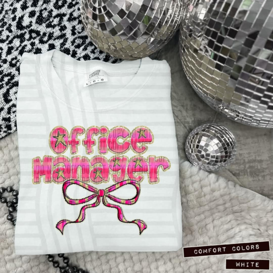 Office manager pink with bow (Caplinger) 100656 DTF transfer
