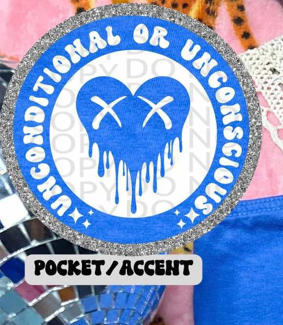 Unconditional or unconscious WHITE pocket (HW) 70677 DTF transfer