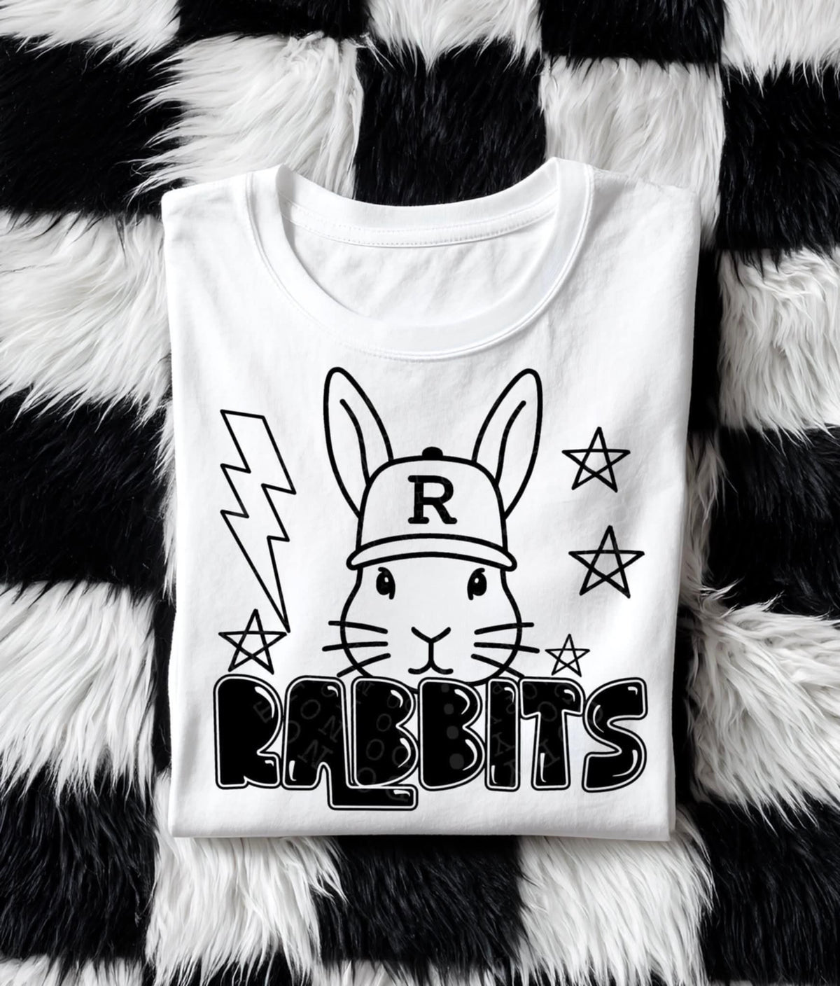 Rabbits Mascot BLACK (C’s) DTF transfer
