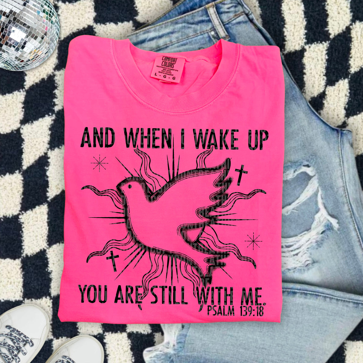 When I wake up you are still with me BLACK 103413 DTF transfer