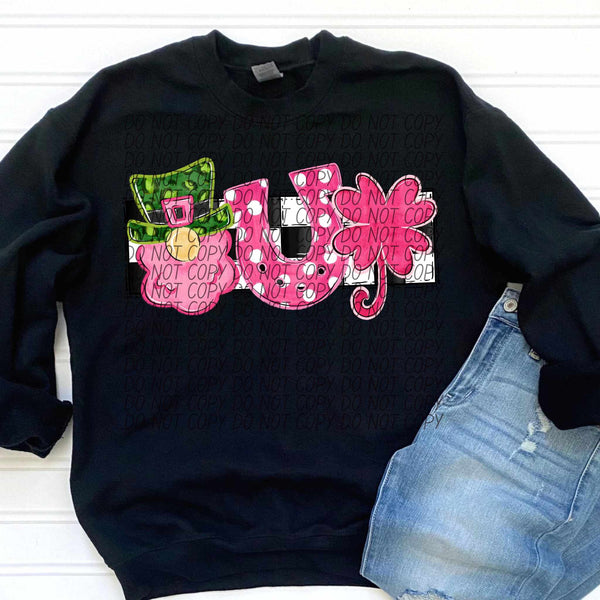 Pink Gnome horseshoe and clover (CITY) 85108 DTF transfer