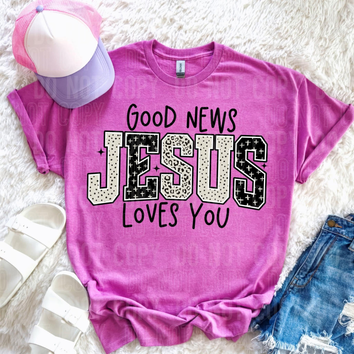 Good news Jesus loves you 106963 DTF transfer