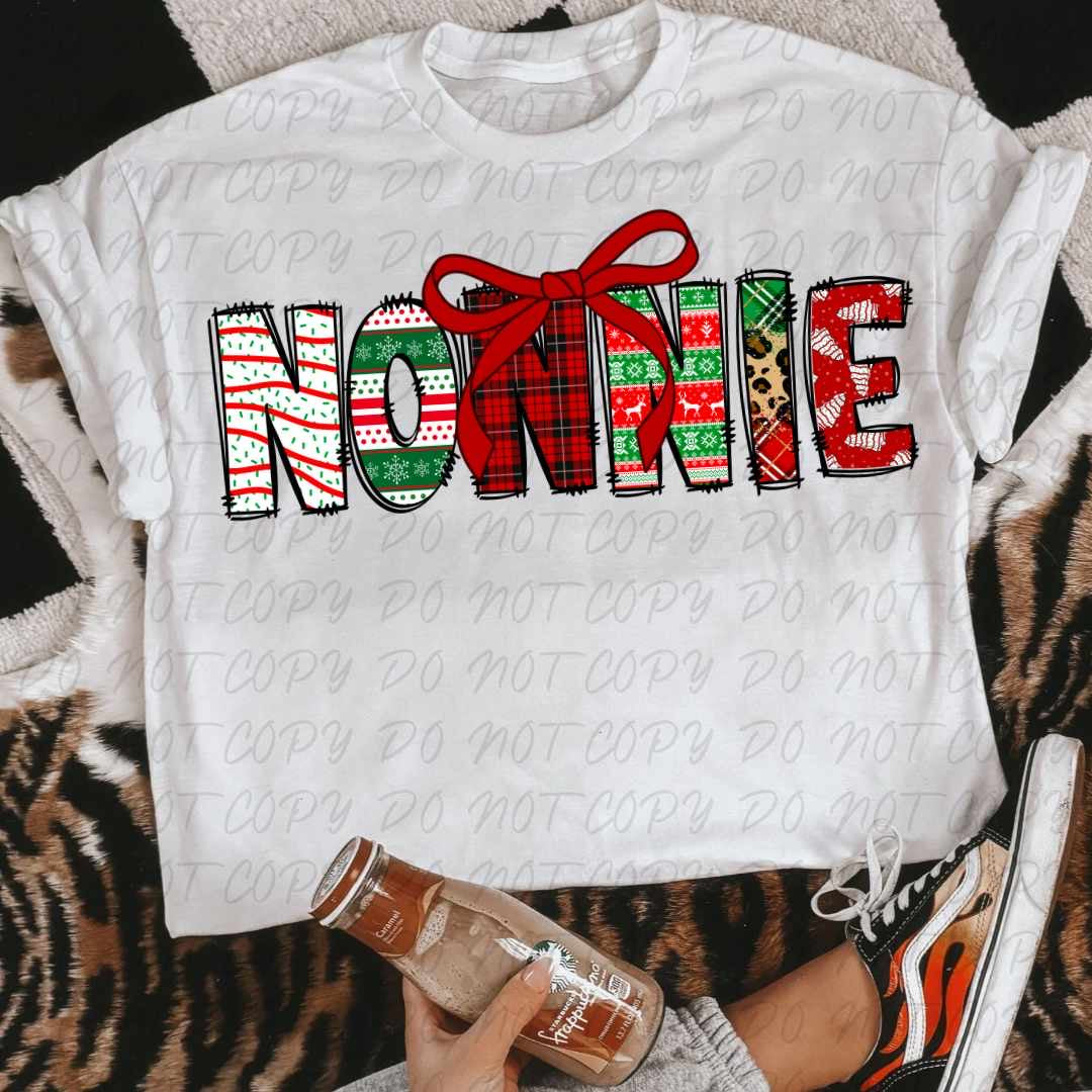 Nonnie red bow (VINTAGE) 64188 DTF transfer