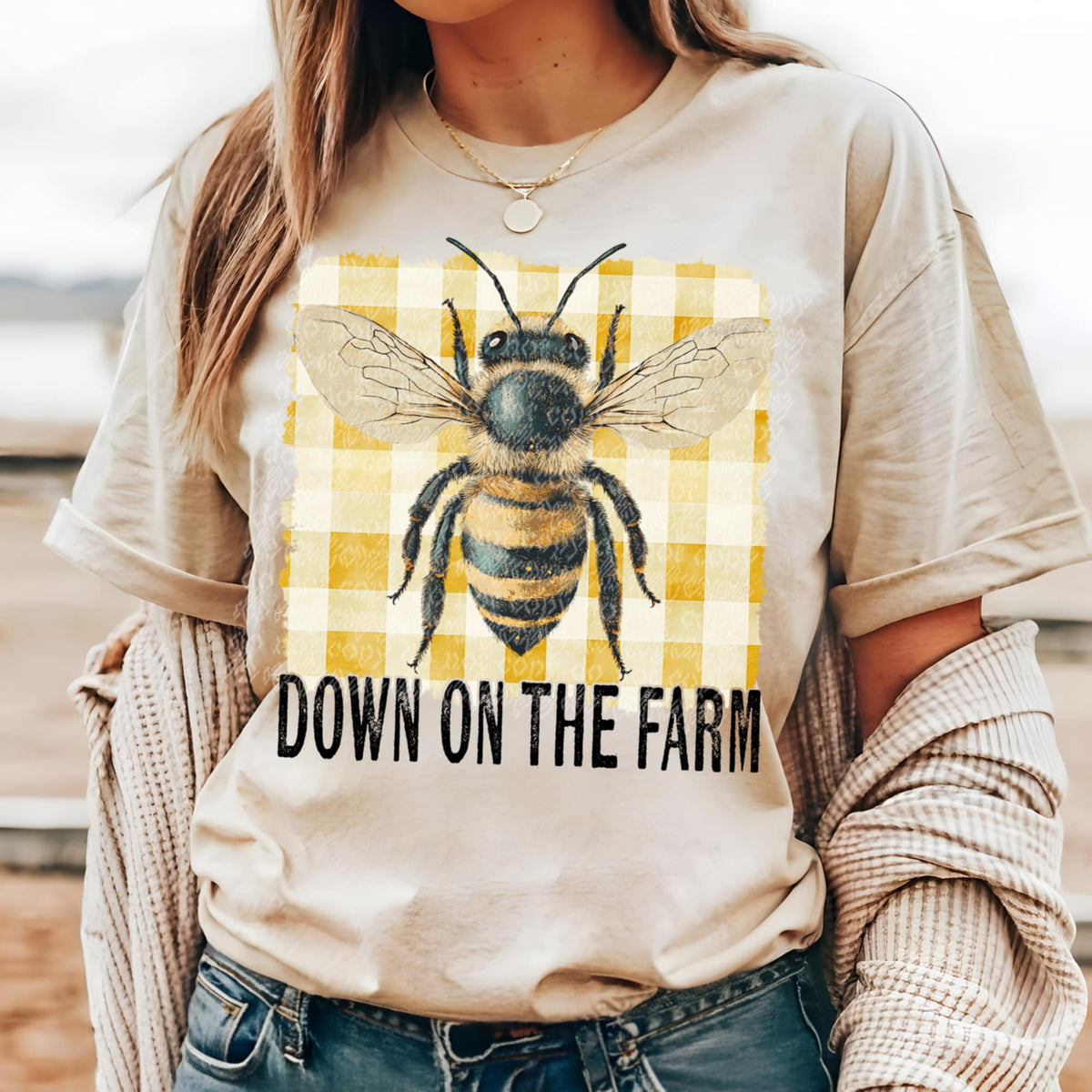 Down on the farm bee (TTD) 94352 DTF transfer