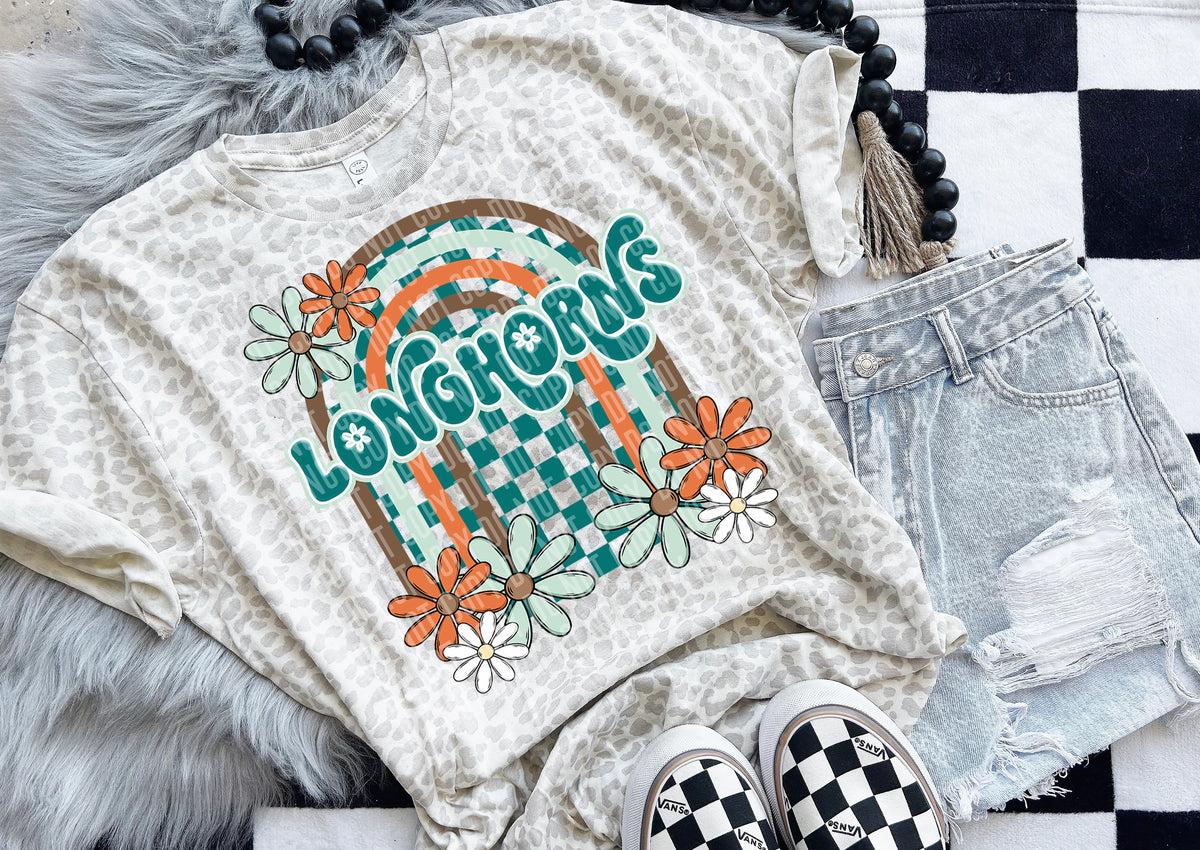 Floral Arch Mascot Longhorns 49292 DTF TRANSERS