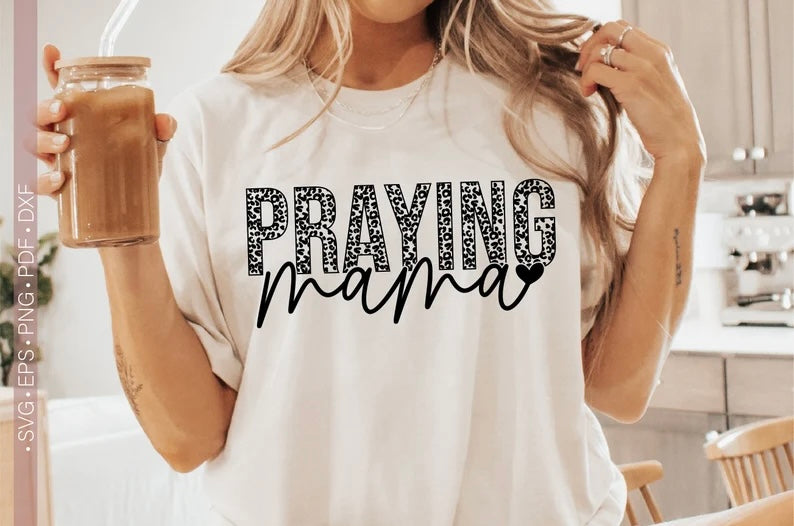 Praying mama black leopard 96696 DTF transfer