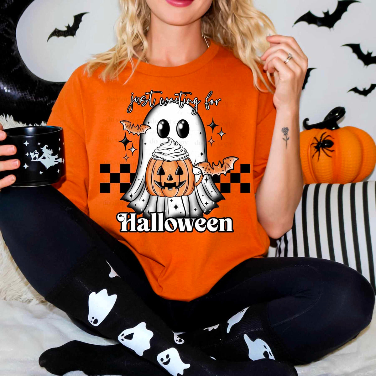 Just waiting for Halloween ghost (CSC) 58560 DTF transfer