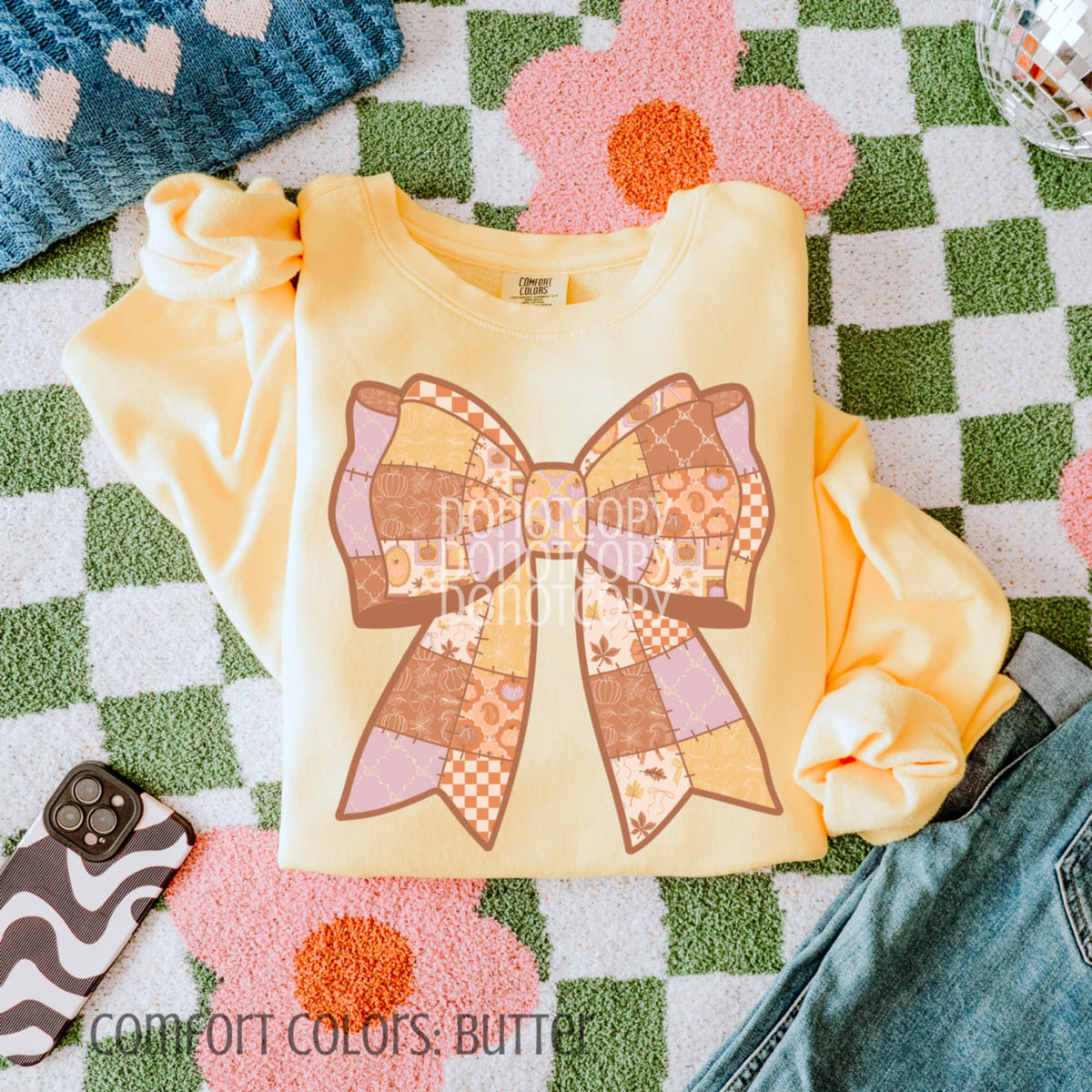 Patchwork Bow (CSG) DTF transfer