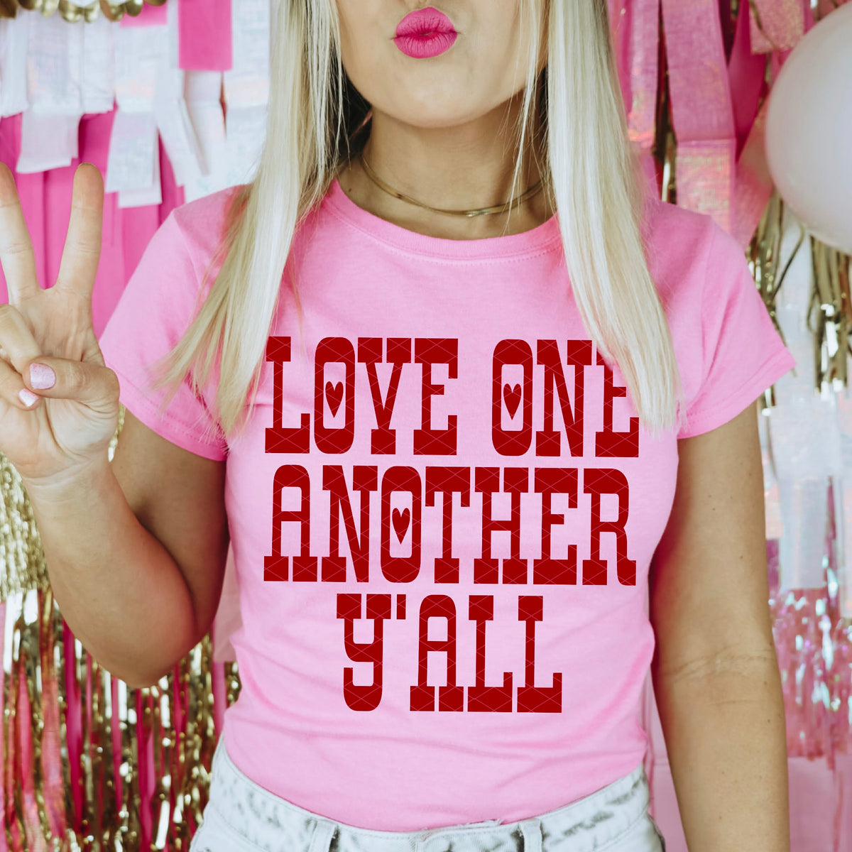 Love one another yall RED (SDD) DTF transfer