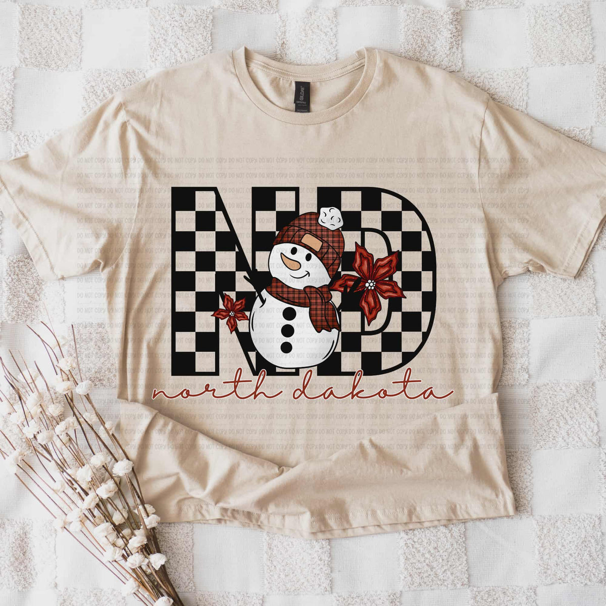 North Dakota snowman checker (REVEL) DTF Transfer