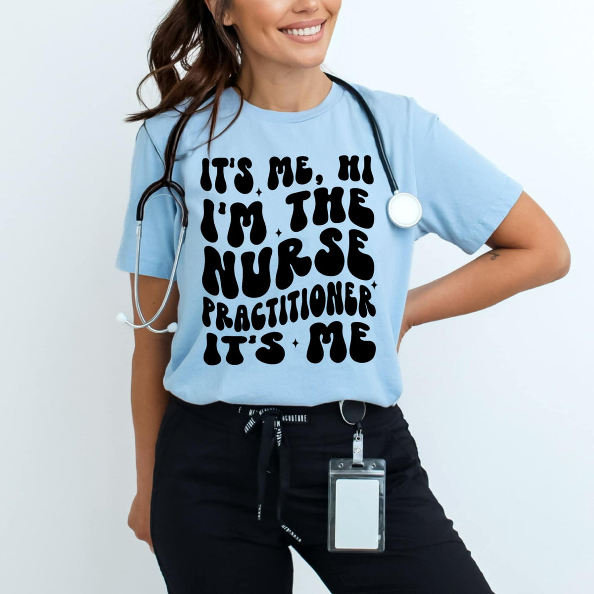 It’s me, hi I’m the nurse practitioner it’s me BLACK (CMD) 92192 DTF transfer