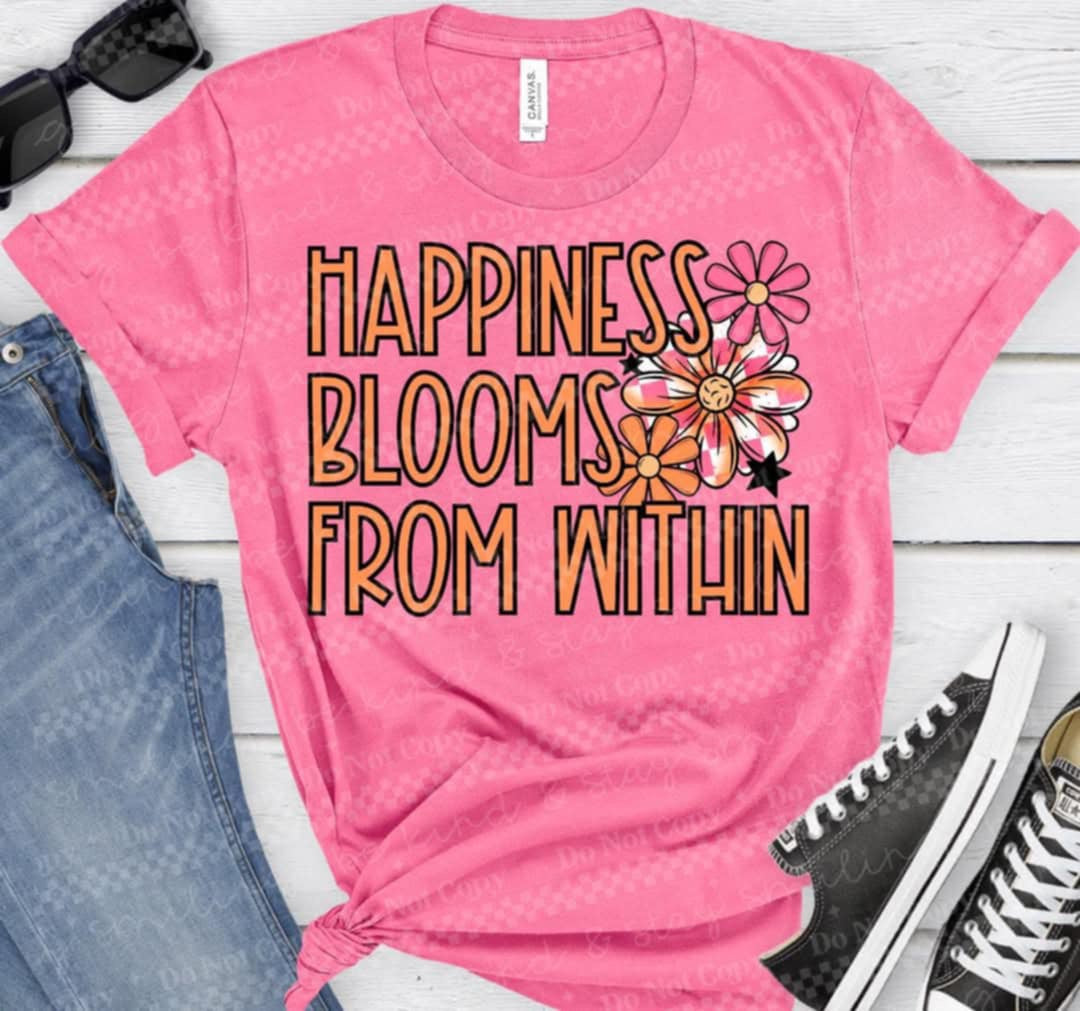 Happiness blooms from within (CMLD) 94344 DTF transfer