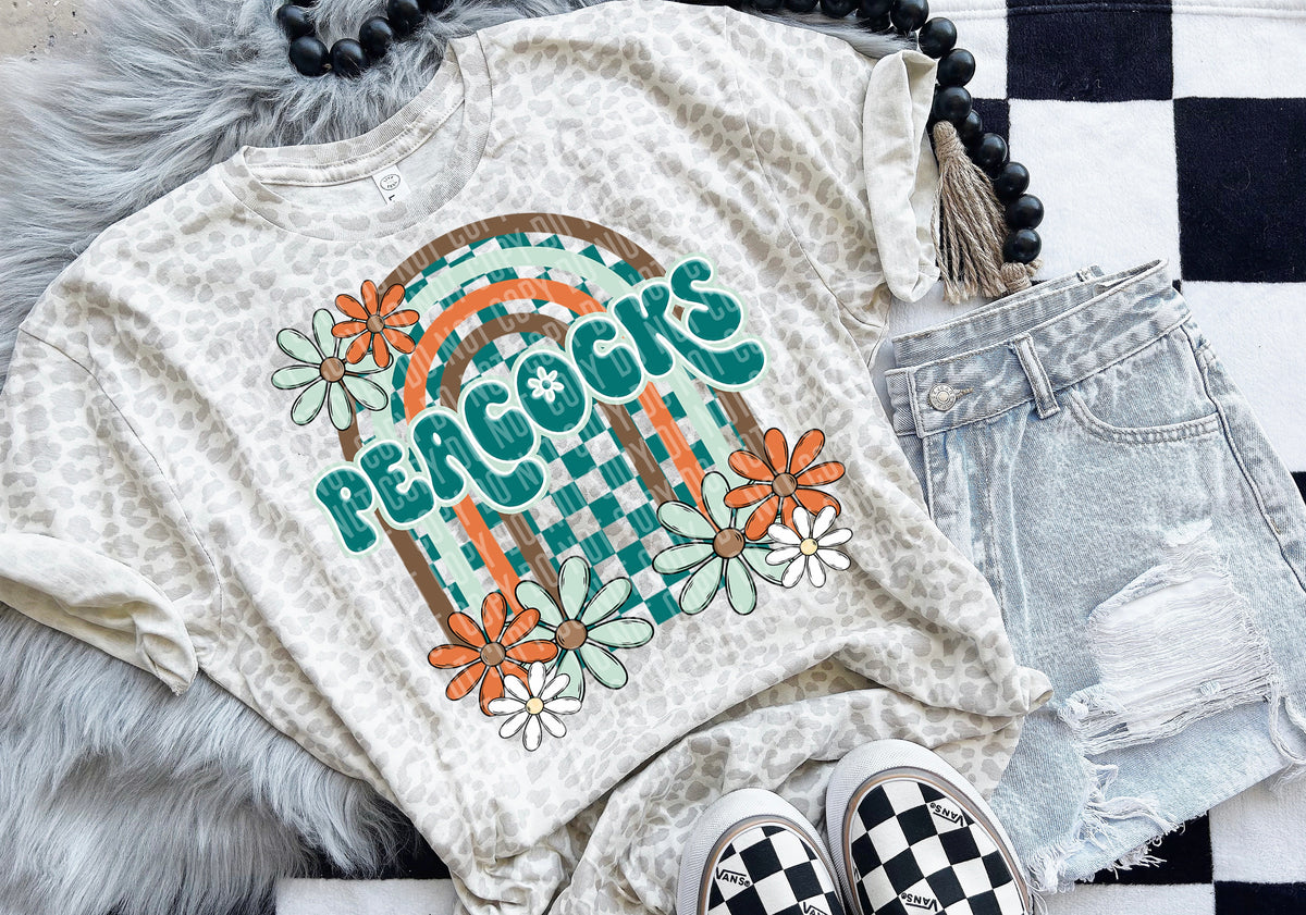 Floral Arch Mascot Peacocks 49275 DTF TRANSERS
