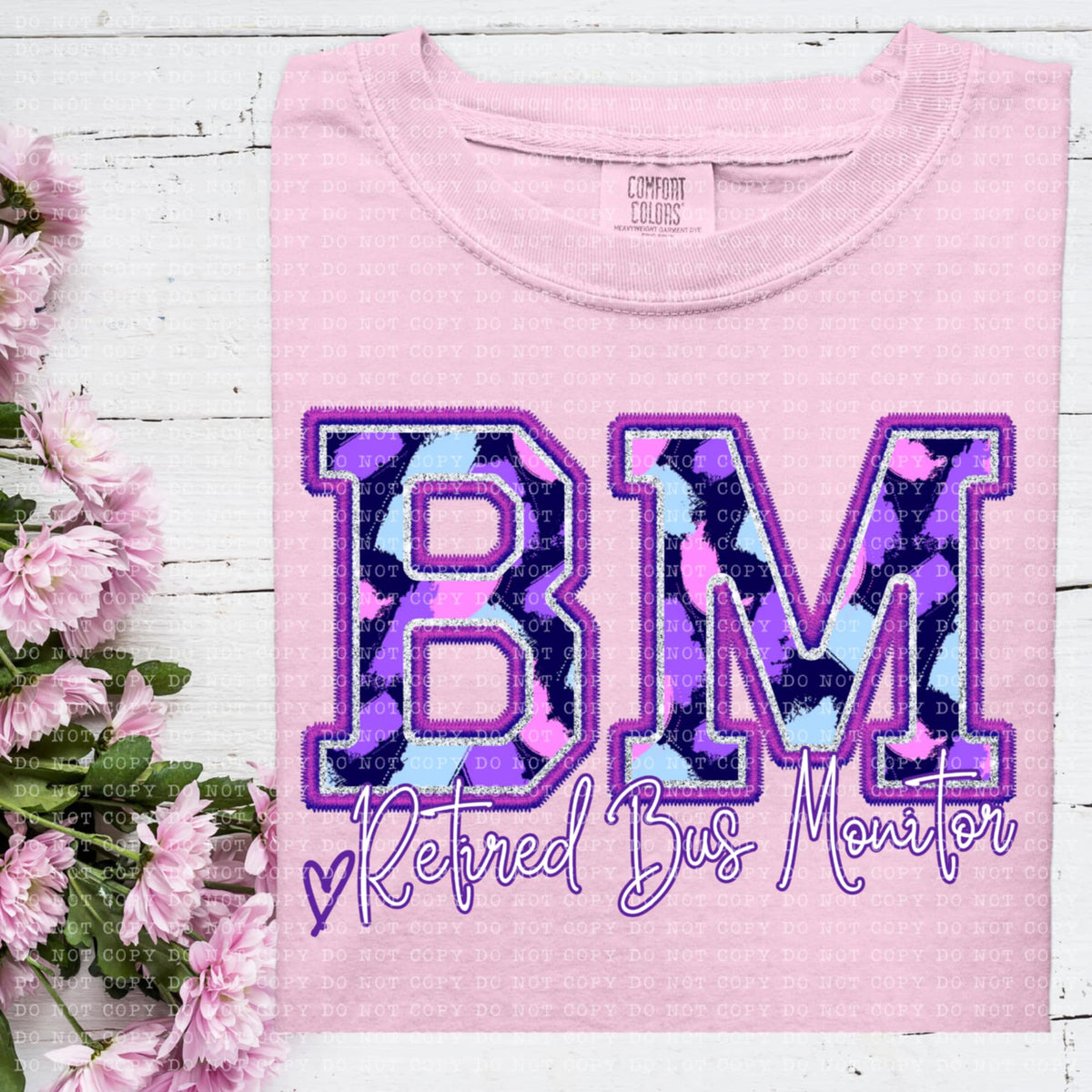 BM retired bus monitor purple brushstrokes (ECHT) 93975 DTF transfer