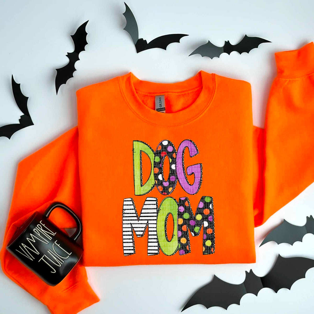 Dog mom Halloween font 53370 DTF transfers
