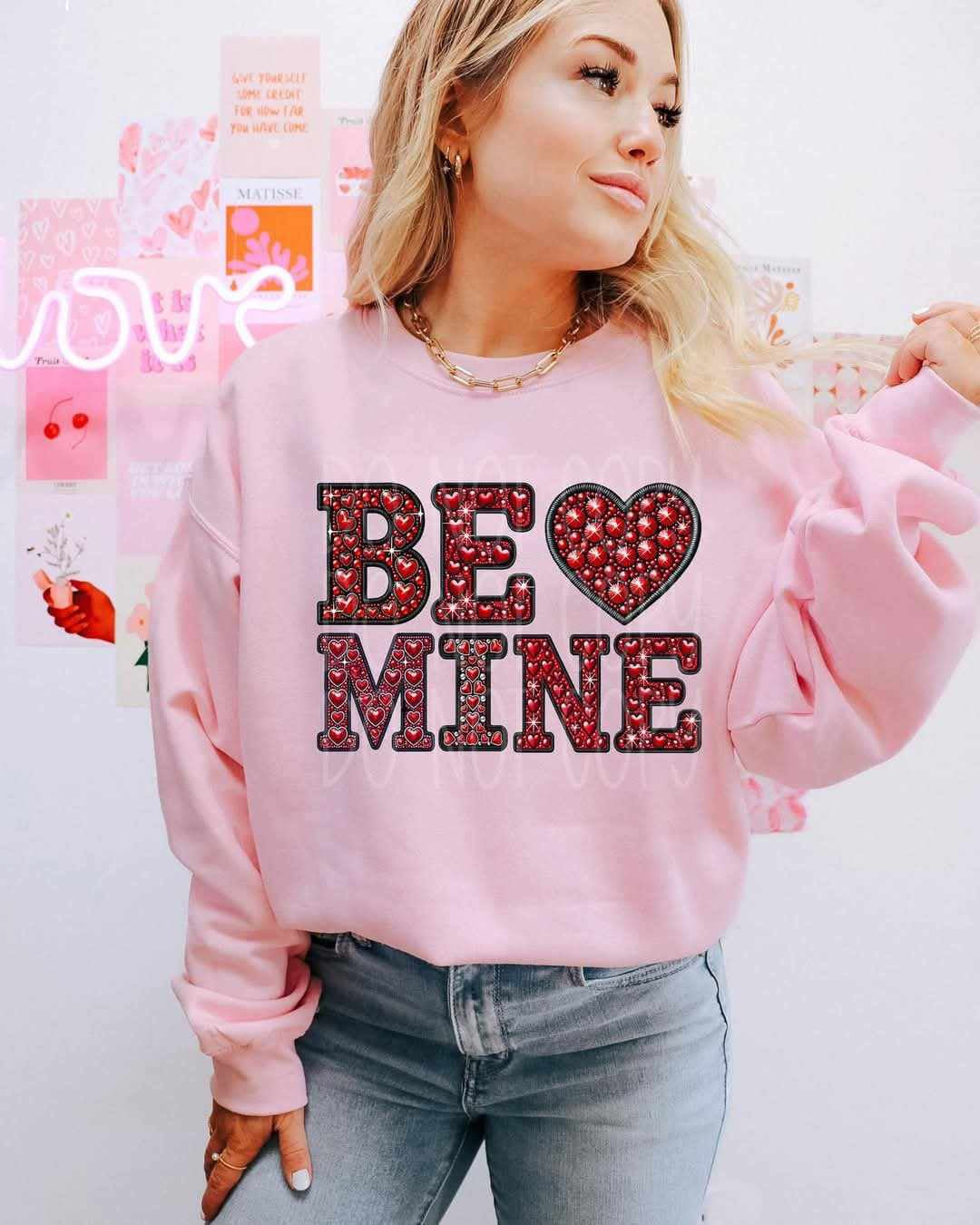 Be mine red rhinestone (PH) 75670 DTF transfer