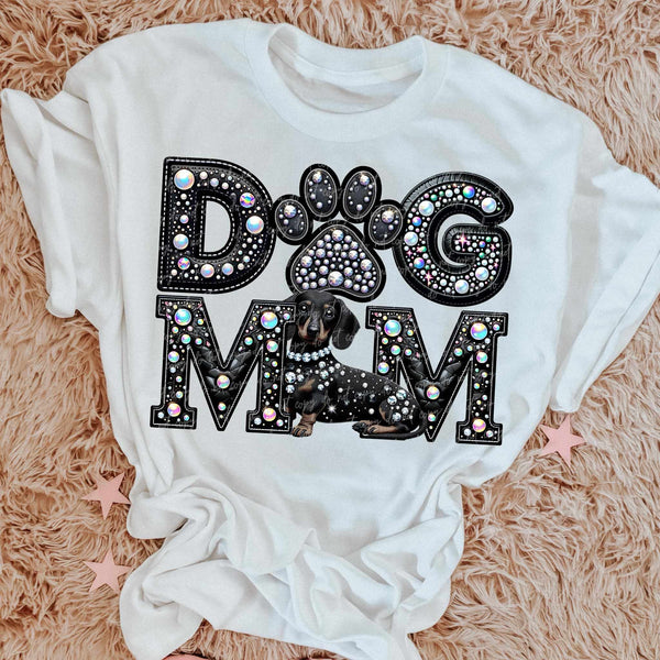 Dachsaund Dog mom rhinestone 49086 DTF transfer