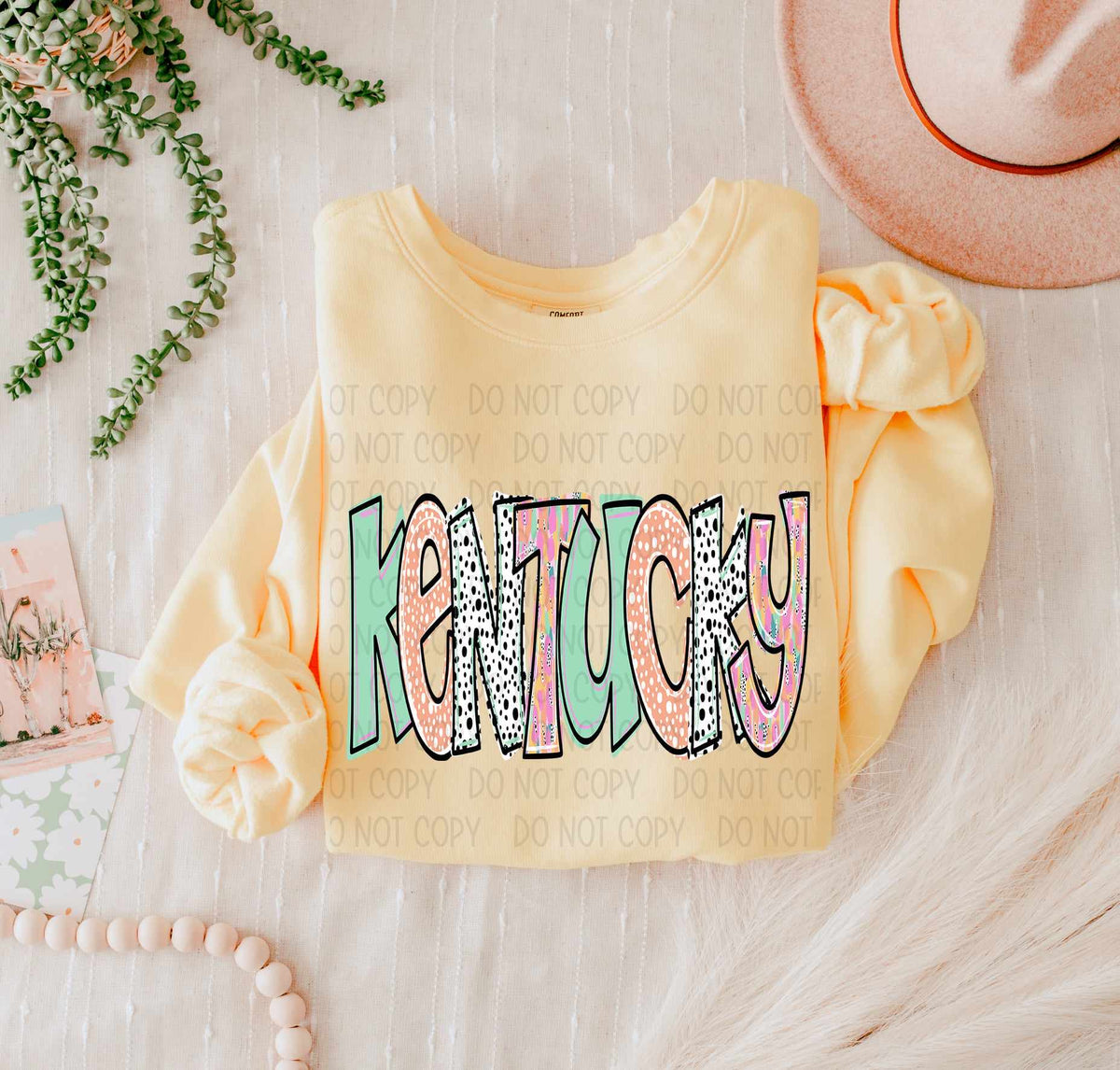 Kentucky peach and green (SWD) 55438 DTF transfer