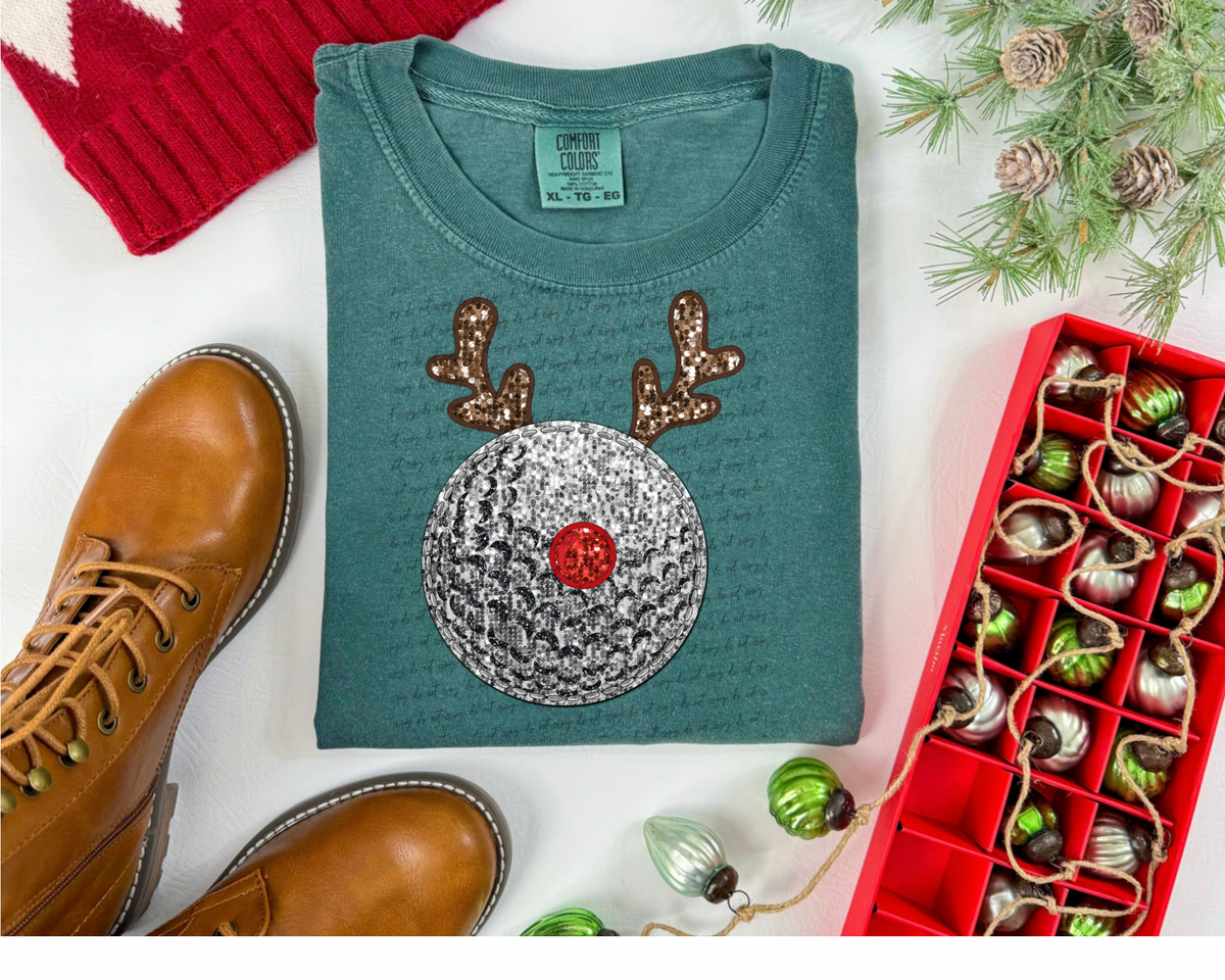 Golf Faux Glitter Reindeer 30393 DTF transfers