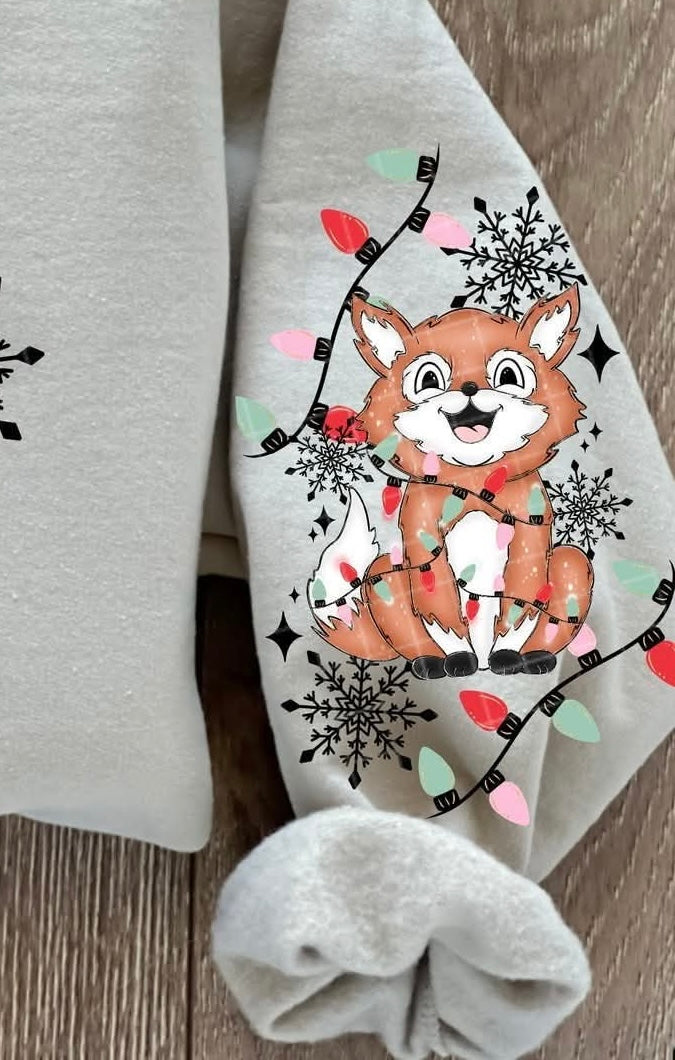 Christmas Lights Fox (SET OF TWO SLEEVES) (linda) DTF Transfer