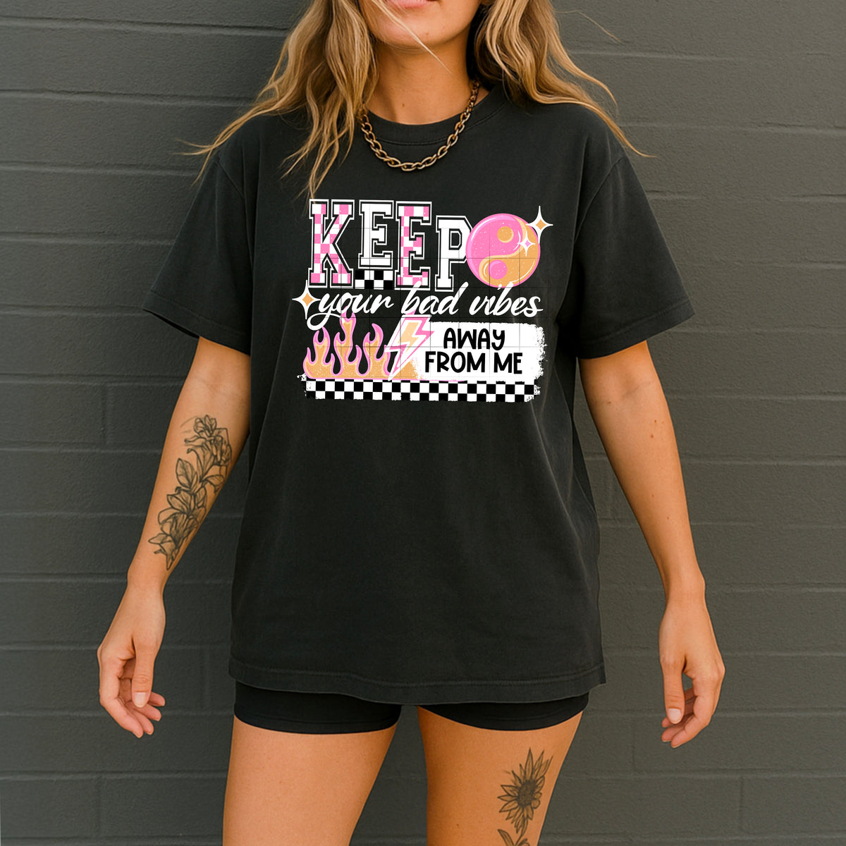 Keep your Bad Vibes WHITE accents CSC DTF Transfer