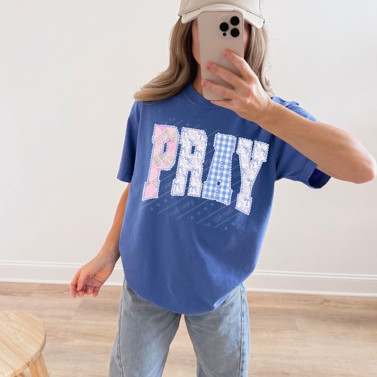 Pray pastel lace no bow DTF Transfer