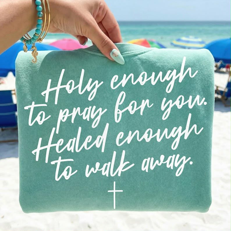 Holy enough to pray for you white DTF Transfer