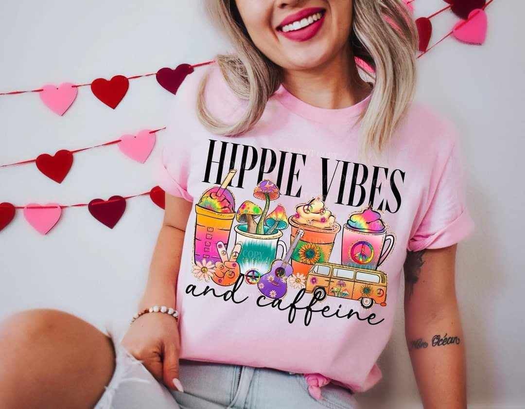 Hippie vibes and caffeine (LYTTLE) 67851 DTF transfer