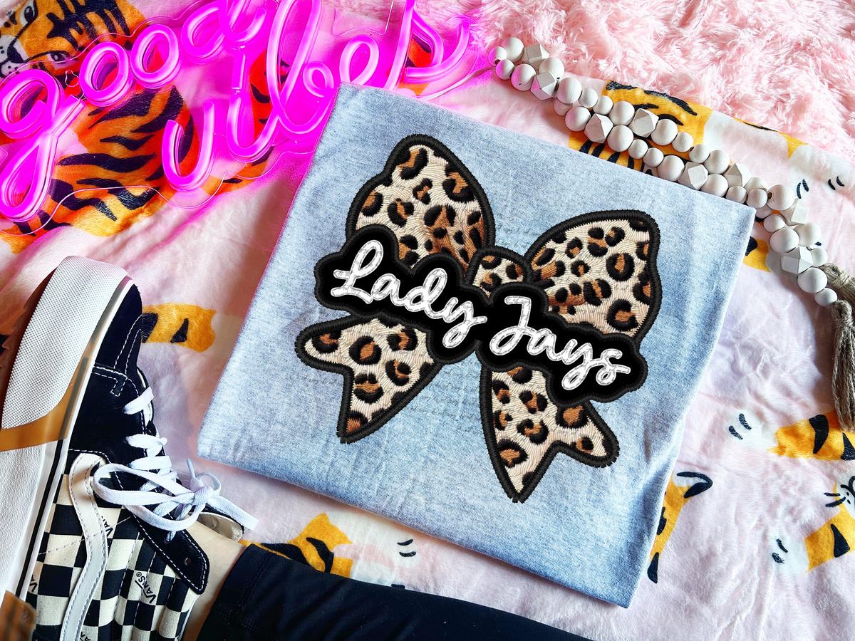 Lady Jays Faux Embroidery Bow 30511 DTF transfer
