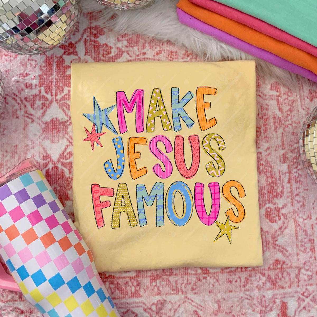 Make Jesus famous with stars DTF Transfer