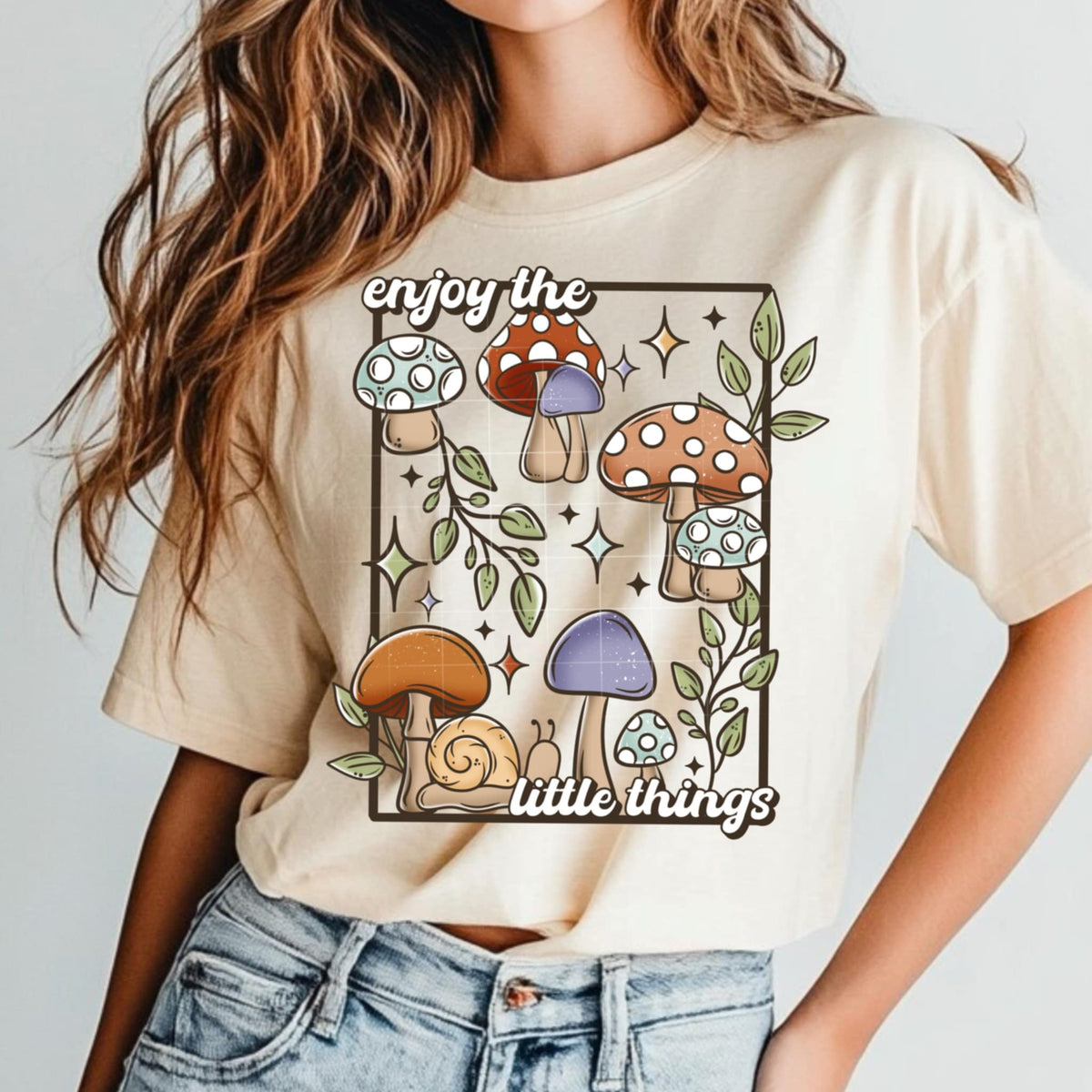 Enjoy the little things mushrooms (CSC) 92313 DTF transfer