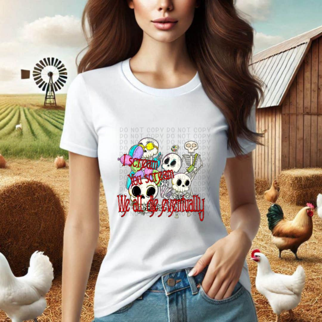 I scream you scream we all scream for ice cream 93425 DTF transfer