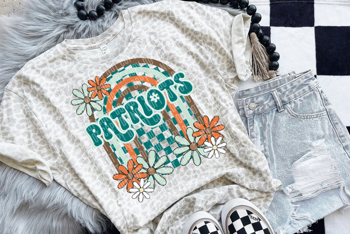 Floral Arch Mascot Patriots 49277 DTF TRANSERS