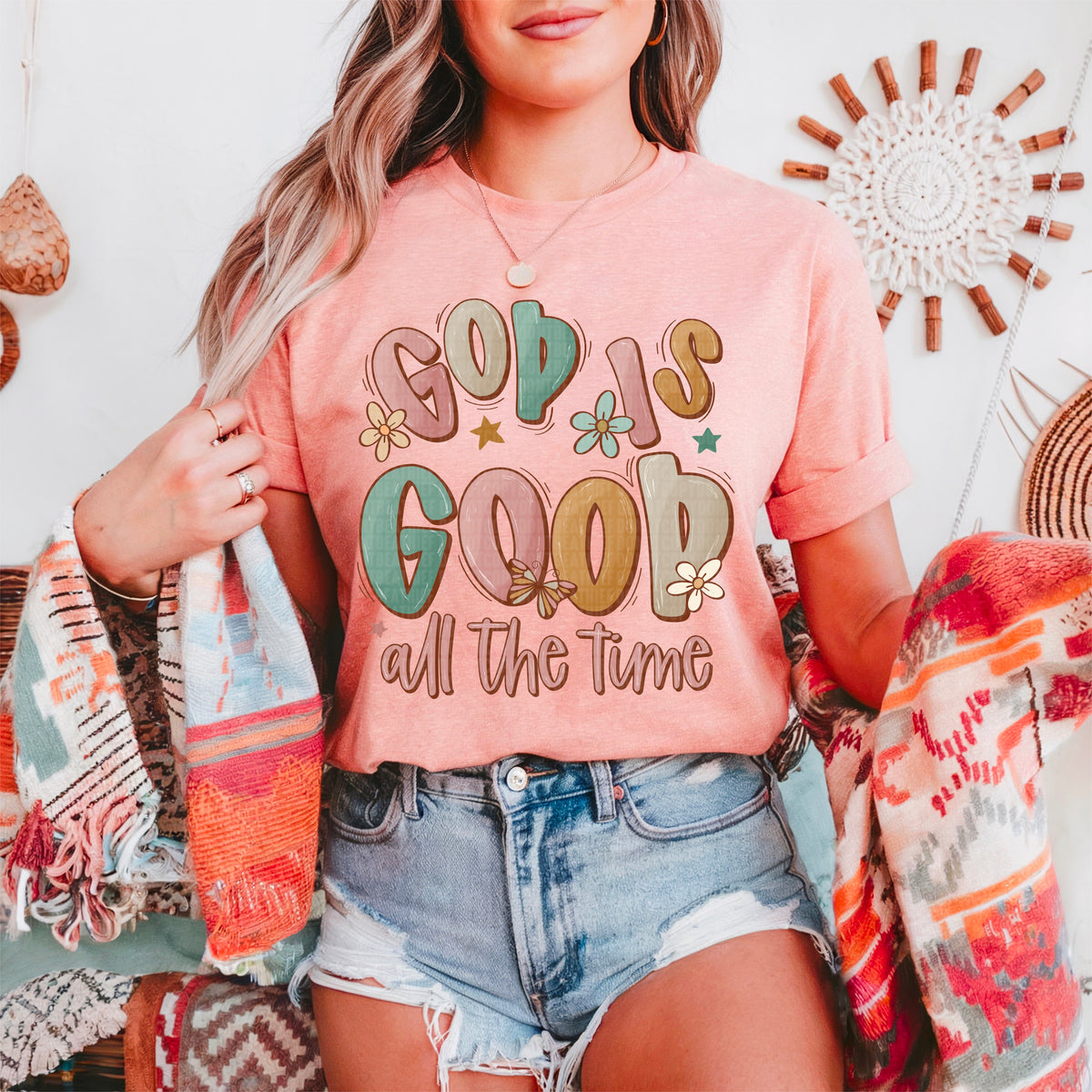 God is good all the time muted colors 94866 DTF transfer