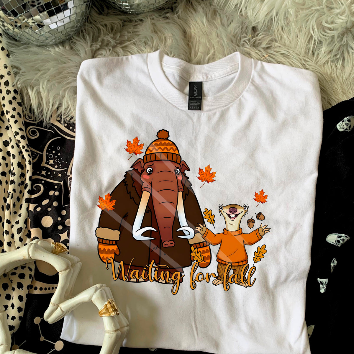 waiting for Fall sloth and mammoth 110740 DTF transfer