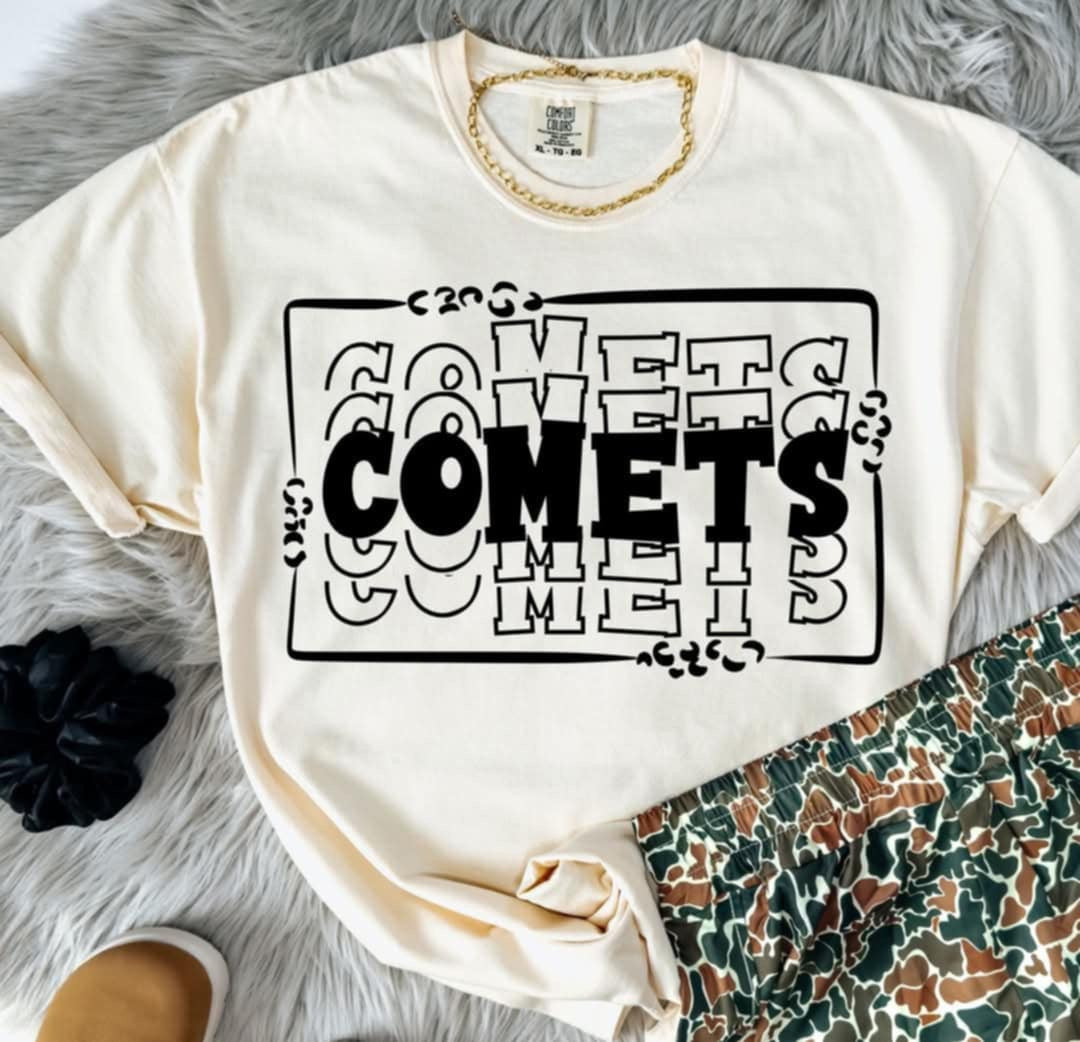 Comets stacked with frame (S&G) 98074 DTF transfer