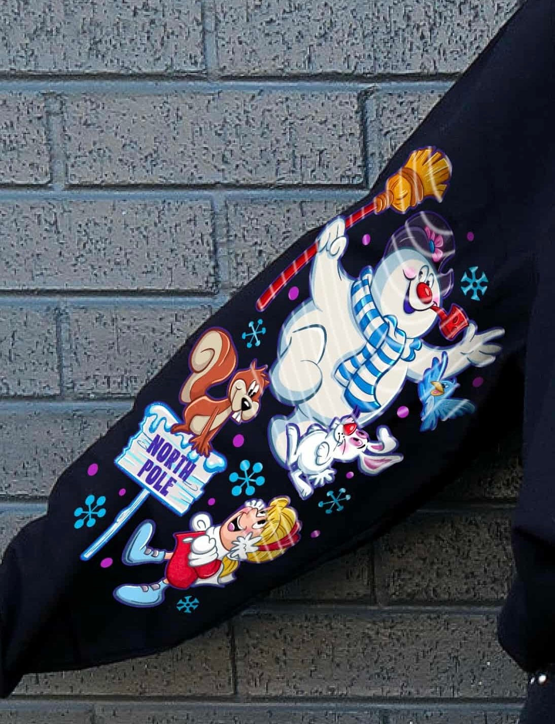 The snowman SLEEVE (gravitee) DTF transfer