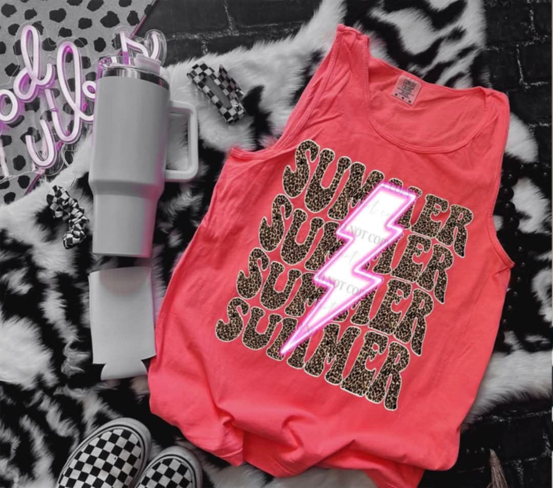 Summer stacked lightning bolt (Linda) 99709 DTF transfer