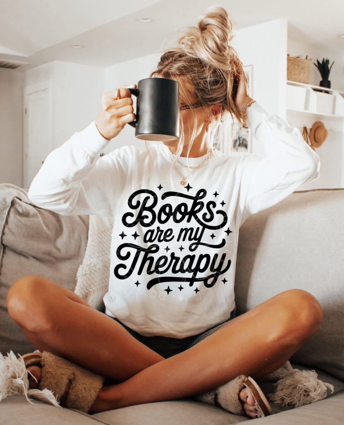 Books are my Therapy (lyttle) DTF transfer
