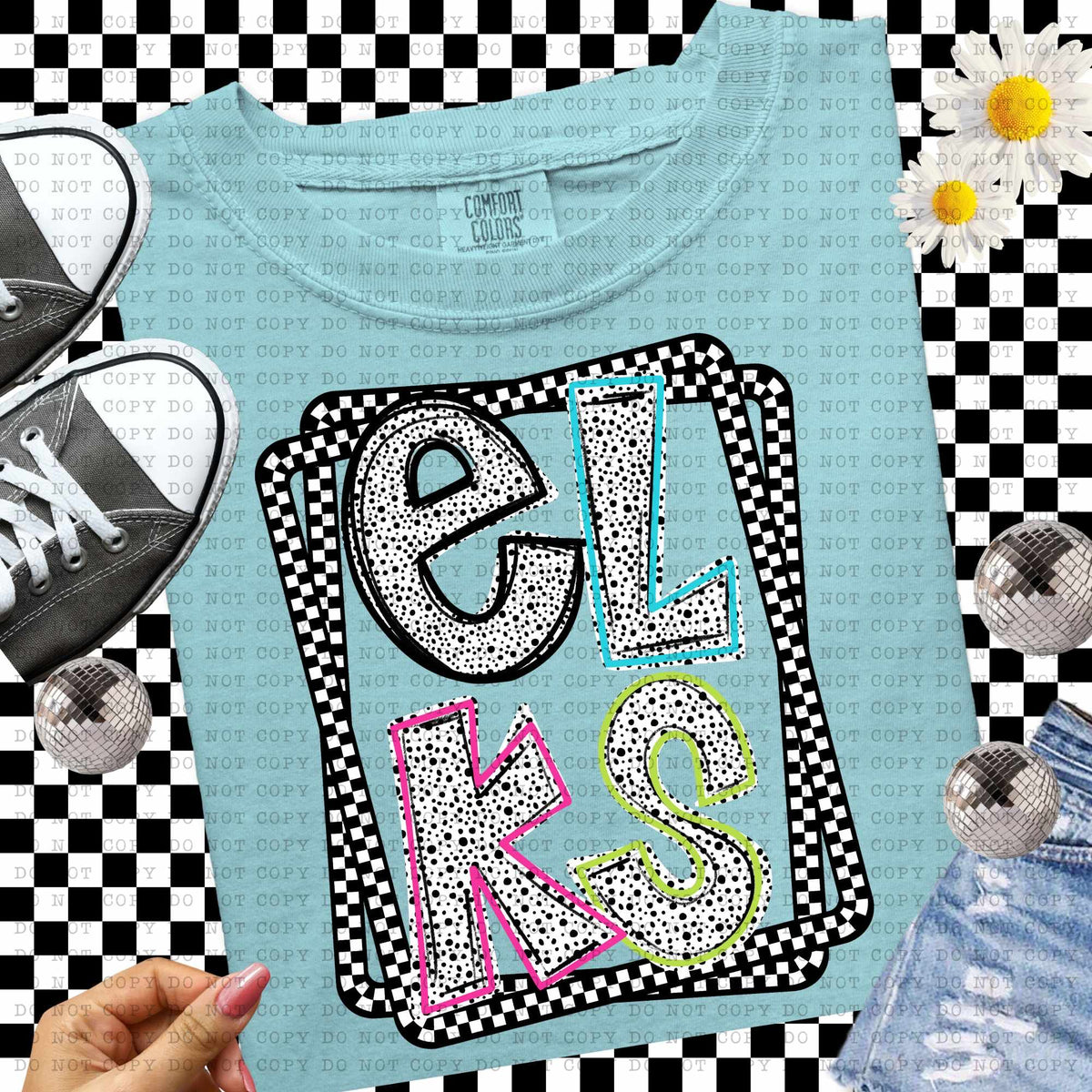 Elks Dalmatian filled mascots  (ECHT) 55112 DTF transfer