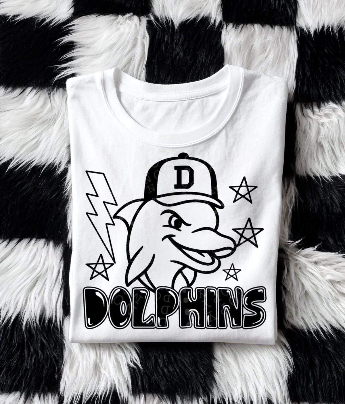 Dolphins Mascot BLACK (C’s) DTF transfer