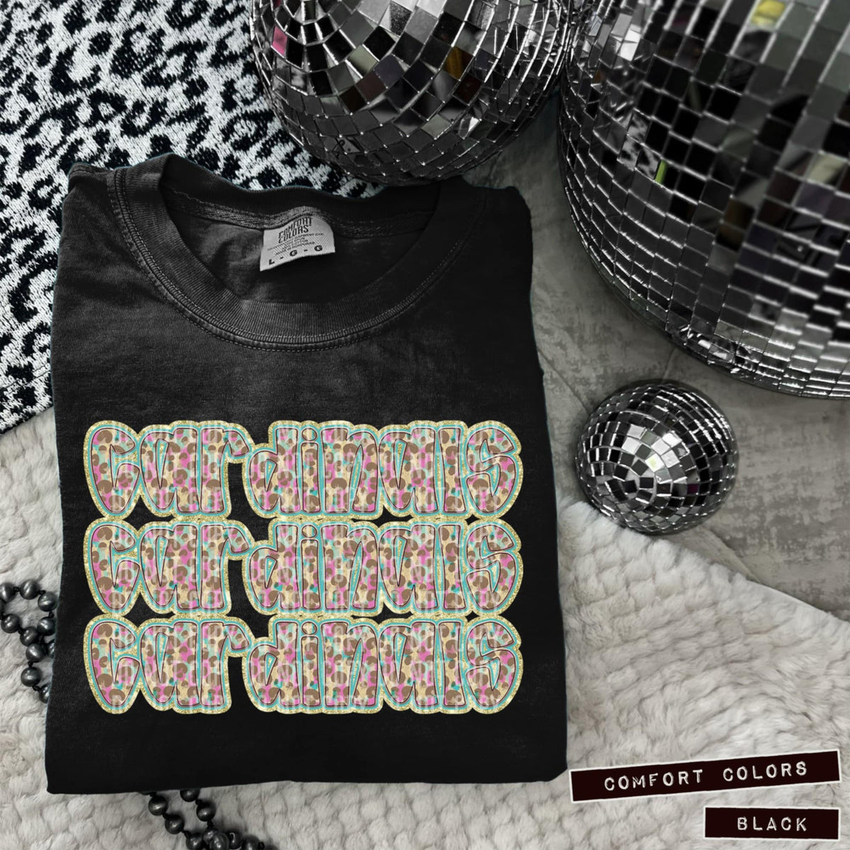 Cardinals Leopard Stacked (Caplinger) 98427 DTF transfer